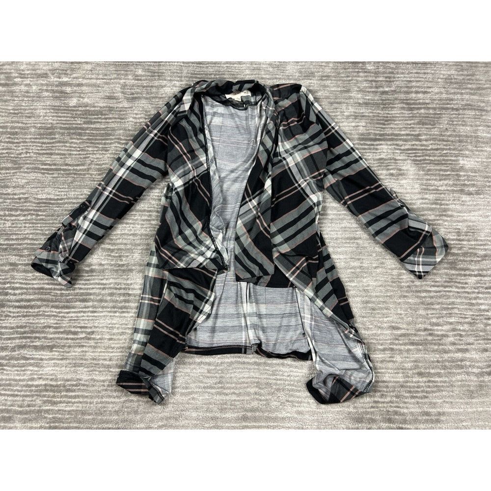 French Laundry‎ Sweater Womens XL Plaid Long Sleeve Open Front Cardigan